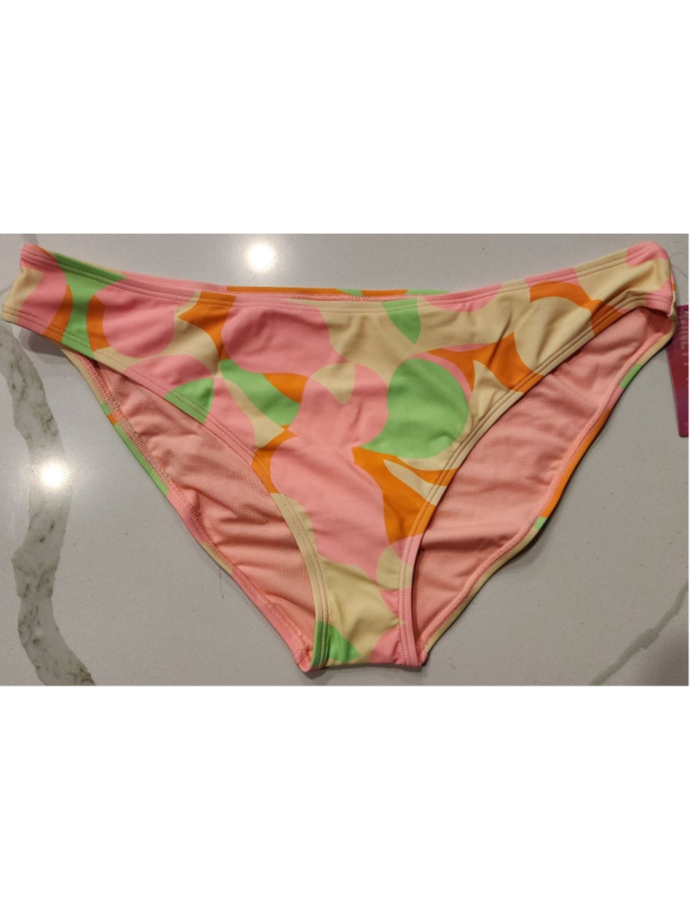 Ninety-Nine High Leg V-Waist Bikini Bottom Juniors XXL Abstract Lava Swimwear